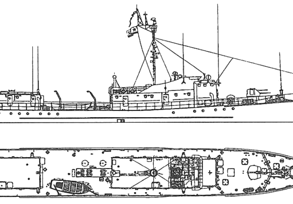 USSR ship Project 357 (Communication Ship) (1953) - drawings, dimensions, pictures
