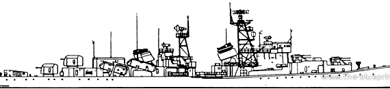 Эсминец СССР Project 56U Modified Kildin-class Guided Missile Destroyer - чертежи, габариты, рисунки