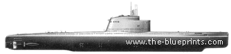 USSR ship Project 611 AB - Zulu V Class SSBN - drawings, dimensions, pictures