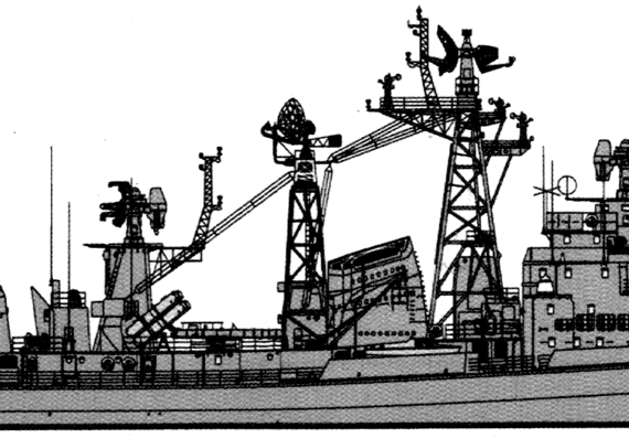 Эсминец СССР Project 61 Smyshleny Kashin-class Destroyer - чертежи, габариты, рисунки