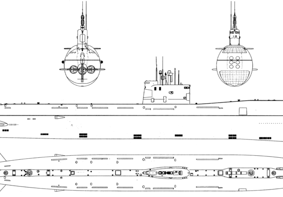 Подводная лодка СССР Project 641B Tango -class Submarine 1 - чертежи, габариты, рисунки
