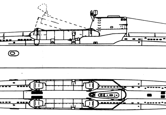 Подводная лодка СССР Project 644 Whiskey Twin Cylinder -class SSB Submarine - чертежи, габариты, рисунки