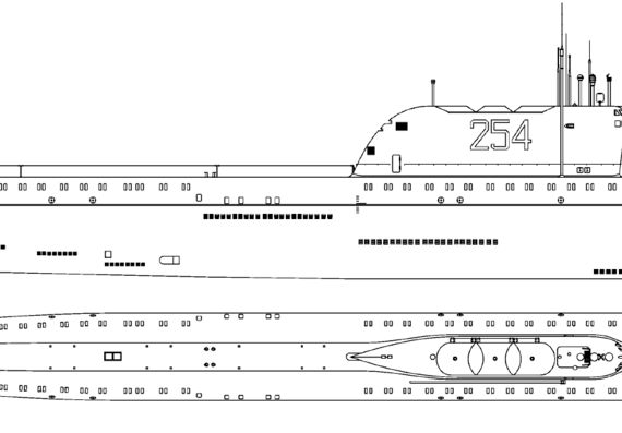Подводная лодка СССР Project 658 Hotel I-class Submarine - чертежи, габариты, рисунки