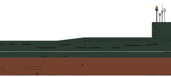 Подводная лодка СССР Project 667A Navaga Yankee-class Submarine - чертежи, габариты, рисунки