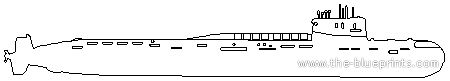 Корабль СССР Project 667 A Navaga - Yankee I Class SSBN - чертежи, габариты, рисунки