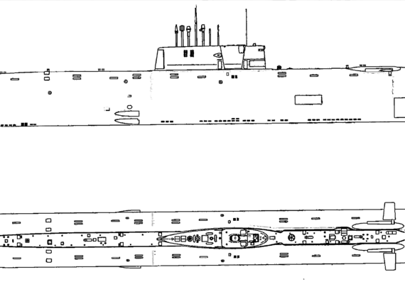 Подводная лодка СССР Project 685 Plavnik K-278 Komsomolets Mike class Submarine - чертежи, габариты, рисунки