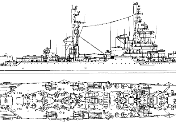 Крейсер СССР Project 68bis Sverdlov-class (Light Cruiser) - чертежи, габариты, рисунки