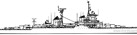 Крейсер СССР Project 68bis Sverdlov-class Light Cruiser - чертежи, габариты, рисунки