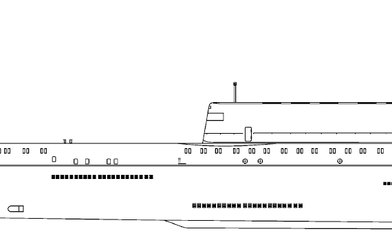 USSR submarine Project 701 K-145 Hotel III-class SSB Submarine - drawings, dimensions, pictures