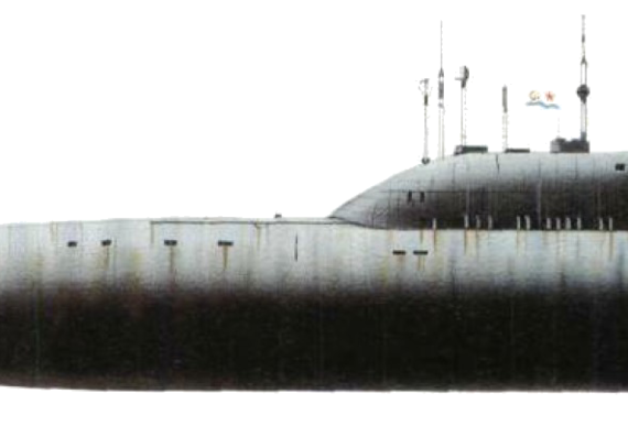 Подводная лодка СССР Project 705 Lira Alfa-class Submarine - чертежи, габариты, рисунки
