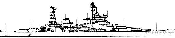 Крейсер СССР Project 82 Stalingrad Heavy Cruiser - чертежи, габариты, рисунки