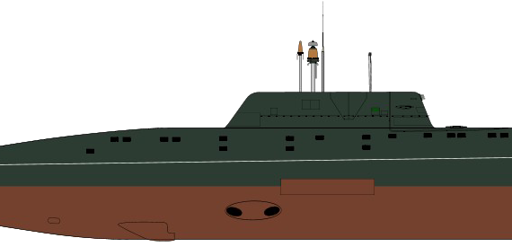USSR submarine Project 945AB Mars Sierra III-class Submarine - drawings, dimensions, pictures