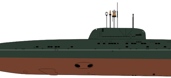 Подводная лодка СССР Project 945 Barrakuda Sierra I-class Submarine - чертежи, габариты, рисунки
