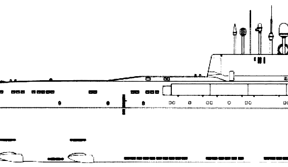 Подводная лодка СССР Project 949 Granit (Oscar I-class Submarine) - чертежи, габариты, рисунки