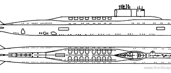 Корабль СССР Project 955 Borei Class SSBN - чертежи, габариты, рисунки