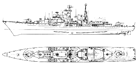 Эсминец СССР Project 956 Sovremenny-class Destroyer - чертежи, габариты, рисунки