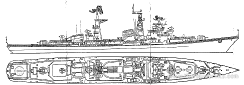 USSR destroyer Provorny (Destroyer) - drawings, dimensions, pictures