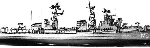 Корабль СССР Provorny (Destroyer) (1976) - чертежи, габариты, рисунки