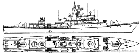 USSR ship Reis Korfo (Frigate) - drawings, dimensions, pictures