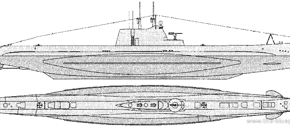 Подводная лодка СССР SHCH-303 (Submarine) - чертежи, габариты, рисунки