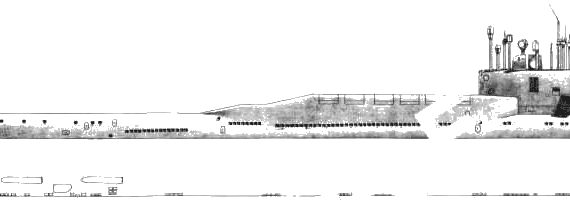 Подводная лодка СССР SSBN Delta I - чертежи, габариты, рисунки