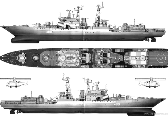Эсминец СССР Severomorisuku (Destroyer) - чертежи, габариты, рисунки