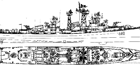 Эсминец СССР Smyshleny (Project 61M Kashin-class Destroyer) - чертежи, габариты, рисунки