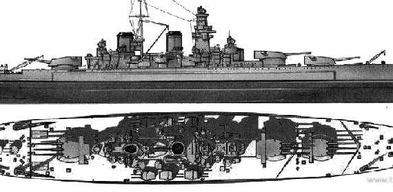 Боевой корабль СССР Sovetskii Soyuz (Battleship) (1949) - чертежи, габариты, рисунки