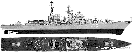 Эсминец СССР Sovremenny (Destroyer) - чертежи, габариты, рисунки