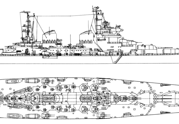 USSR cruiser Stalingrad (1951) - drawings, dimensions, pictures
