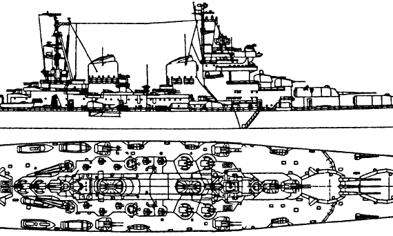 USSR ship Stalingrad (Battlecruiser) - drawings, dimensions, pictures