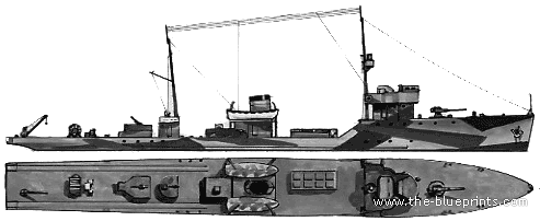 Корабль СССР T-416 (Minesweeper) (1943) - чертежи, габариты, рисунки
