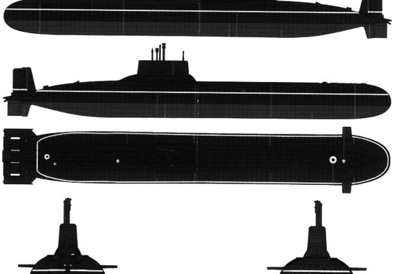 USSR submarine Typhoon - drawings, dimensions, pictures