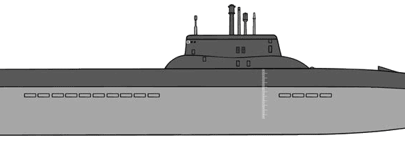 USSR ship Typhoon (Akula SSBN Submarine) - drawings, dimensions, pictures