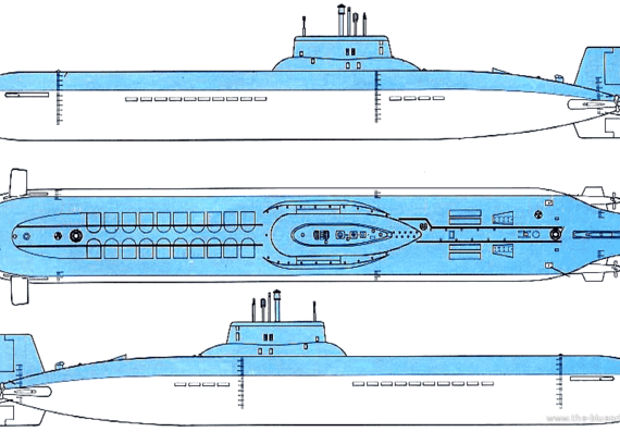 USSR ship Typhoon Class SSBN - drawings, dimensions, pictures