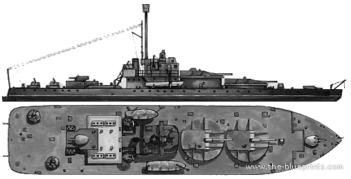 USSR ship Udarnyi (Monitor) (1941) - drawings, dimensions, pictures