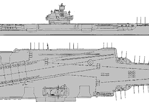 Крейсер СССР UlYanovsk - чертежи, габариты, рисунки