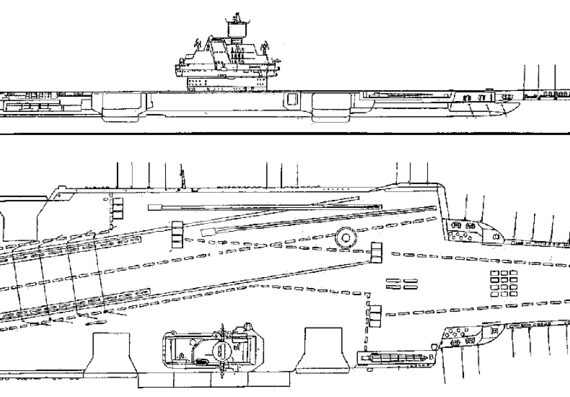 Корабль СССР Ul'yanovsk (Project 1143.7 Aircraft Carrier) - чертежи, габариты, рисунки