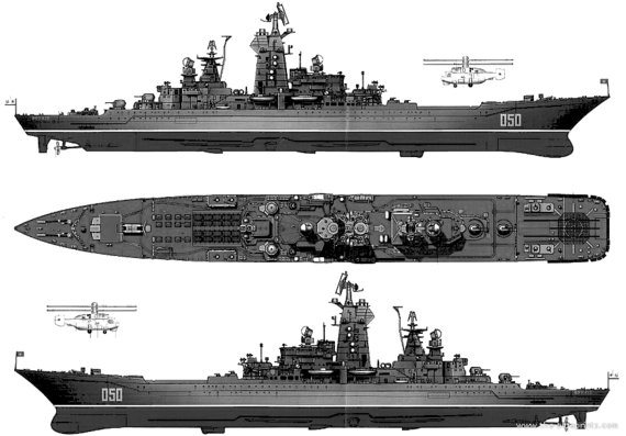 Корабль СССР Ushakow (Cruiser) - чертежи, габариты, рисунки