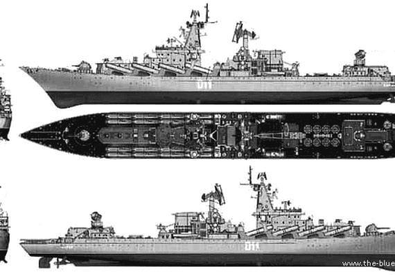 Боевой корабль СССР Varyag (1997) - чертежи, габариты, рисунки