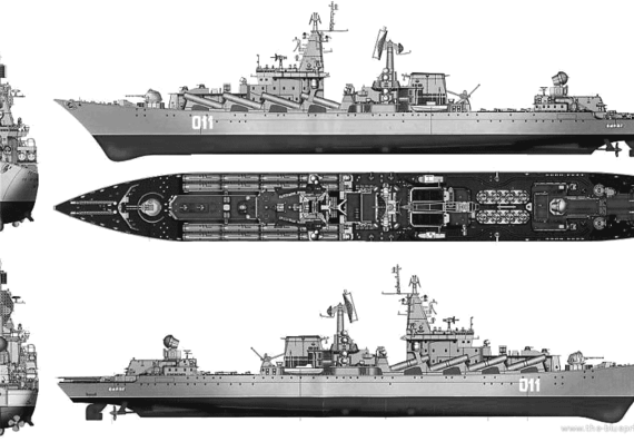 Крейсер СССР Varyag (Cruiser) - чертежи, габариты, рисунки