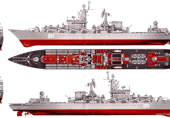 USSR ship Varyag (Destroyer) - drawings, dimensions, pictures
