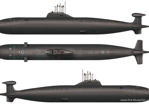 Подводная лодка СССР Victor III Class (Project 671RTMK) (Submarine) - чертежи, габариты, рисунки