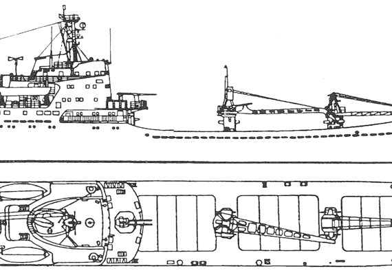 Корабль СССР Voronezhskiy Komsomolets (Alligator Class Project Landing Ship) (1964) - чертежи, габариты, рисунки