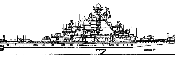 Боевой корабль USST Kiev - чертежи, габариты, рисунки
