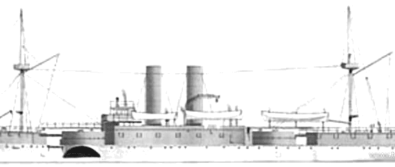 USS ACR-1 Maine (2nd Class Battleship) (1888) - drawings, dimensions, figures
