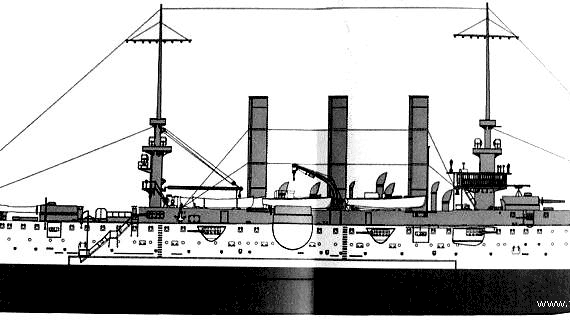 Cruiser USS ACR-3 Brooklyn (Armoured Cruiser) (1898) - drawings, dimensions, pictures