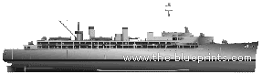 Корабль USS AD-15 Prairie (Auxiliary Ship) - чертежи, габариты, рисунки