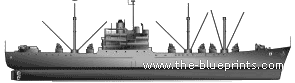 Корабль USS AE-17 Great Sitkin (Auxiliary Ship) - чертежи, габариты, рисунки