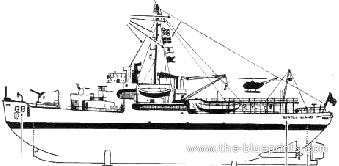 Корабль USS AG-88 Burton Island - чертежи, габариты, рисунки